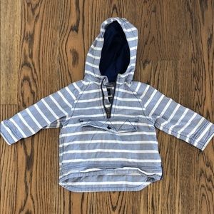 BabyGap blue and white striped hooded jacket